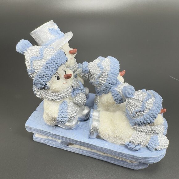 1999 The Encore Group The Sleigh Ride Snow Buddies Resin Figurine Decor Snowman - Picture 10 of 12